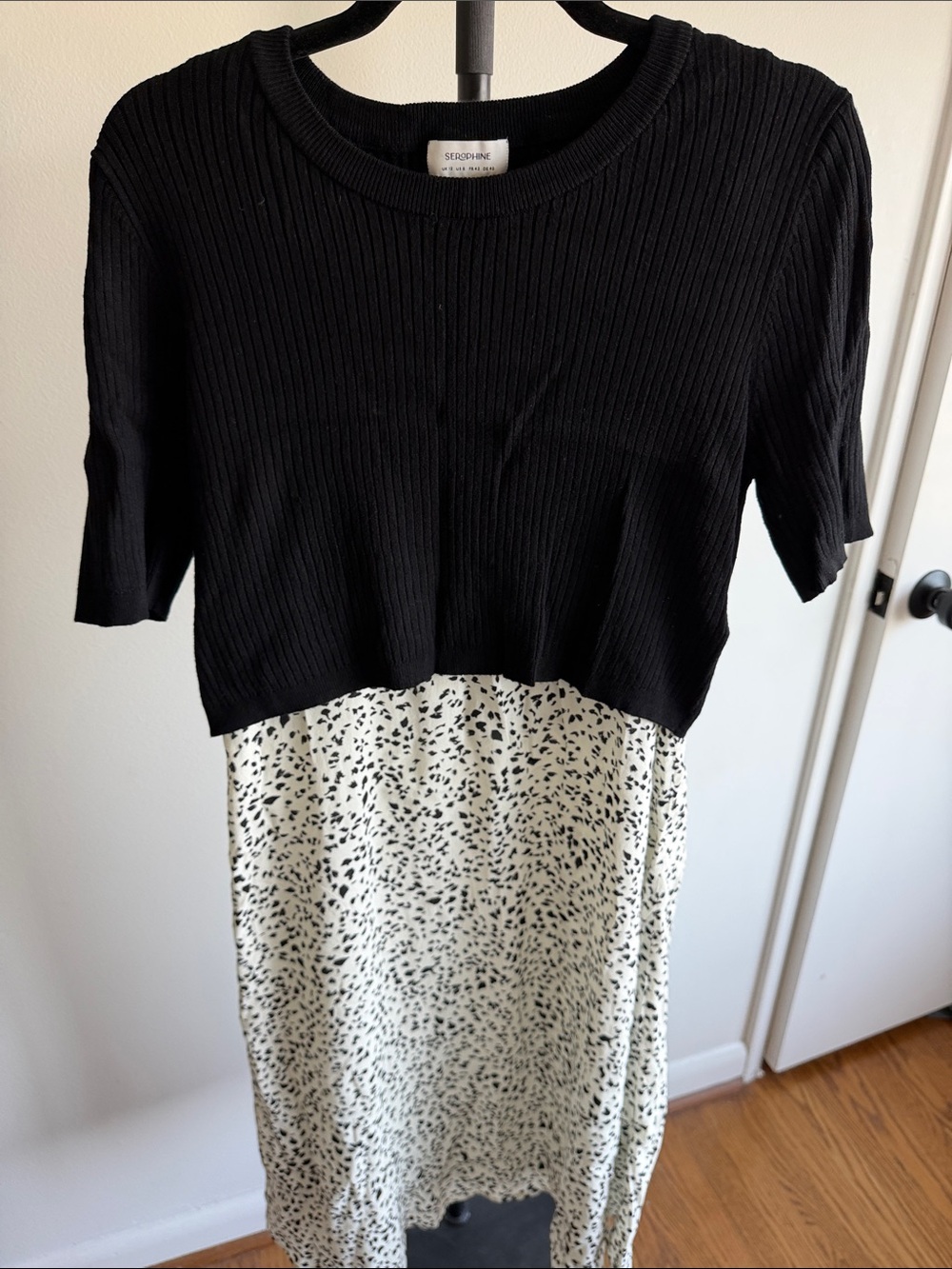 Seraphine Pollyanna Maternity & Nursing Dress – Black & White – US 8